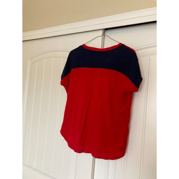 New England Patriot Top Women's Small Touch By Alyssa Milano Red and Blue Logo - Picture 3 of 3
